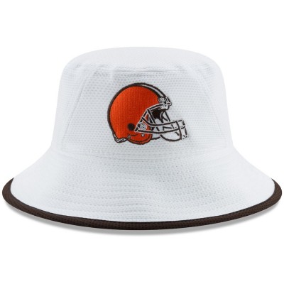 Men's Cleveland Browns New Era White Team Bucket 3 Hat 2614701